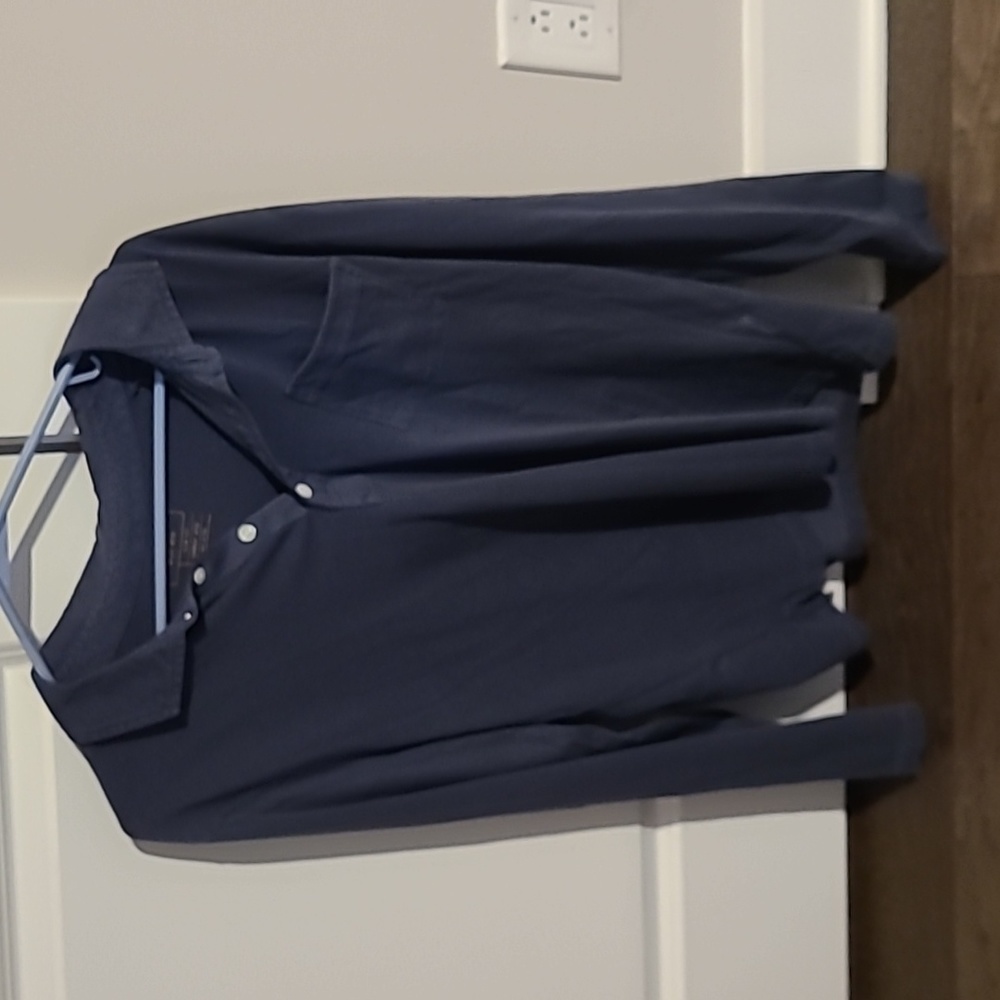 Billy Reid long sleeve pensacola polo in navy, soze L